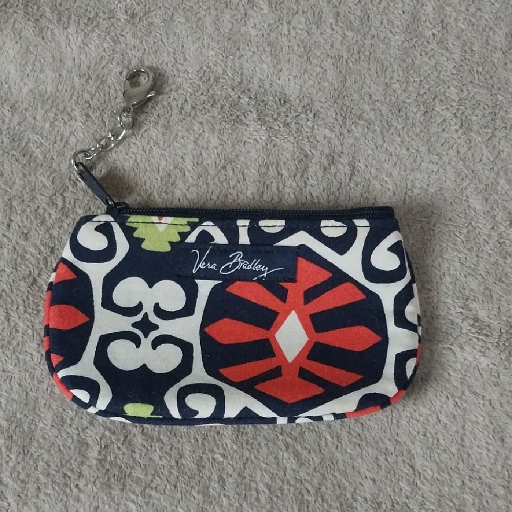 Vera Bradley Navy and Red Patterned Wristlet